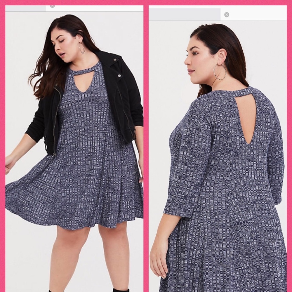 Torrid Skater Sweater Dress with Keyholes Size 1